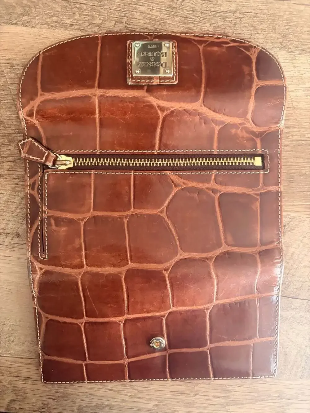 Dooney & Bourke Croco Embossed Leather Continental Clutch Wallet